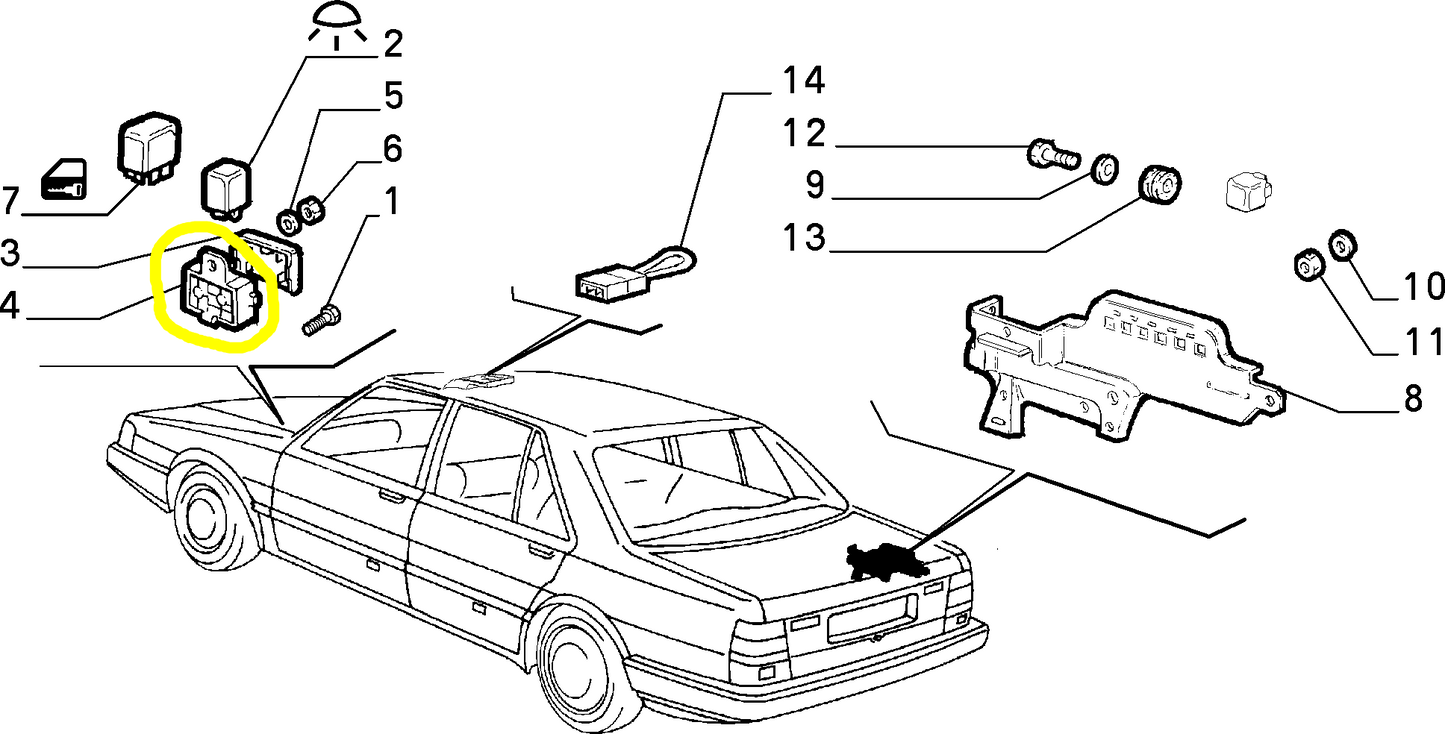 Lancia Thema K Delta Dedra Receptacle New Original 5960983 7570996