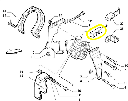 Lancia Lybra Delta and Dedra 1600 Power Steering Pump Cover New Original 7725421