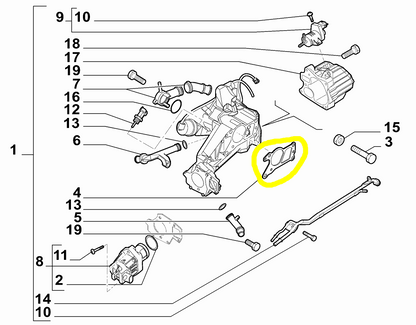 Lancia Delta and Musa Heat Exchanger EGR Valve Support Seal Gasket New Original 71753783