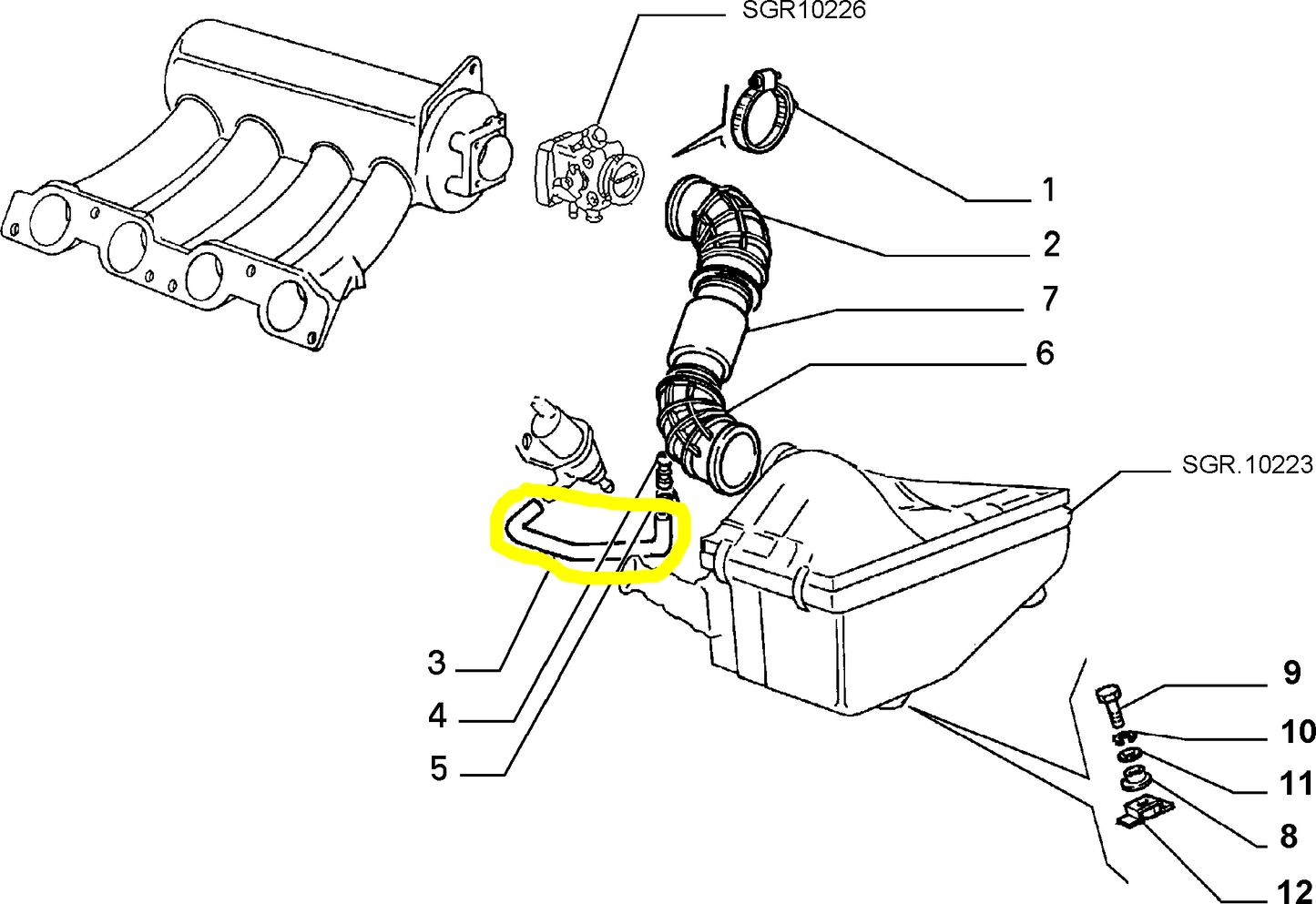 Lancia Delta R86 Tubo Flessibile Impianto Iniezione Nuovo Originale 82428041