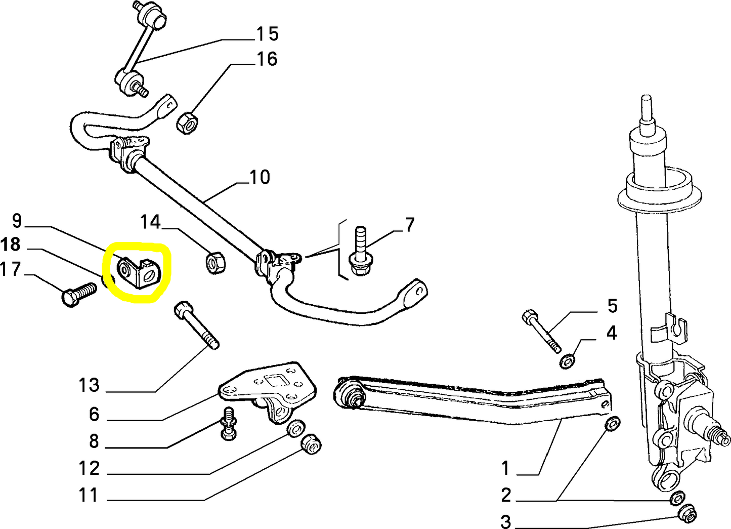 Lancia K Rear Torsion Bar Bracket New Original 60629723 46475463