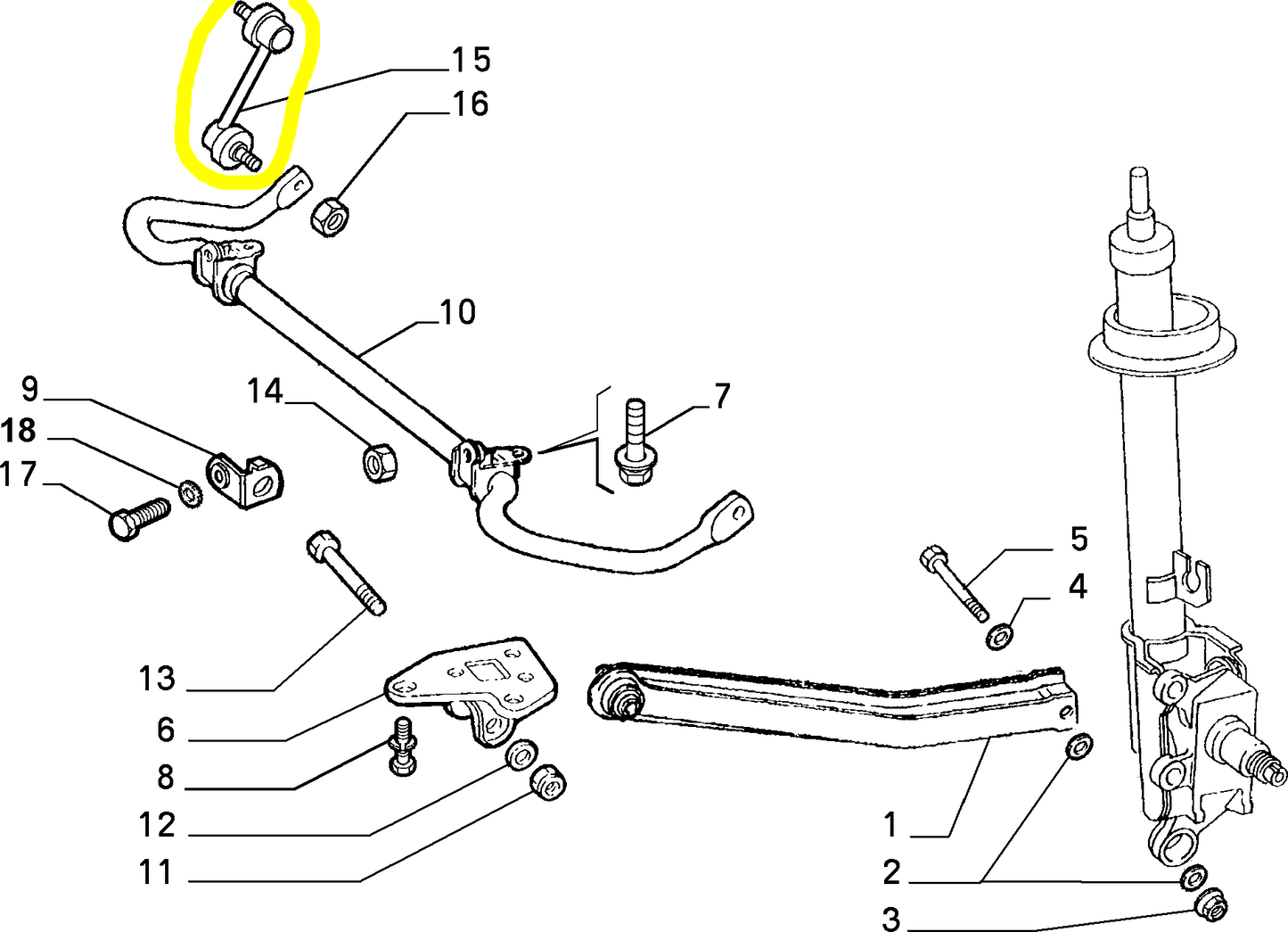 Lancia K Rear Torsion Bar Tie Rod New Original 46462049