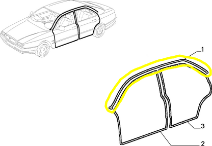 Lancia K Guarnizione di Tenuta Superiore Sinistra Tetto Nuova Originale 46465337 46436977 - Raggi's Automobilia e Ricambi Auto