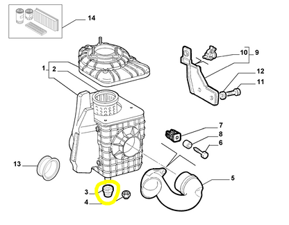 Lancia Delta and Lybra Air Filter Box Resilent Bush New Original 60656532