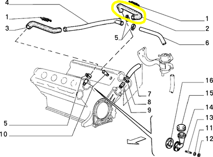 Lancia Thema 8.32 Ferrari Tubo Flessibile Destro Impianto Lubrificazione Nuovo Originale 46132429