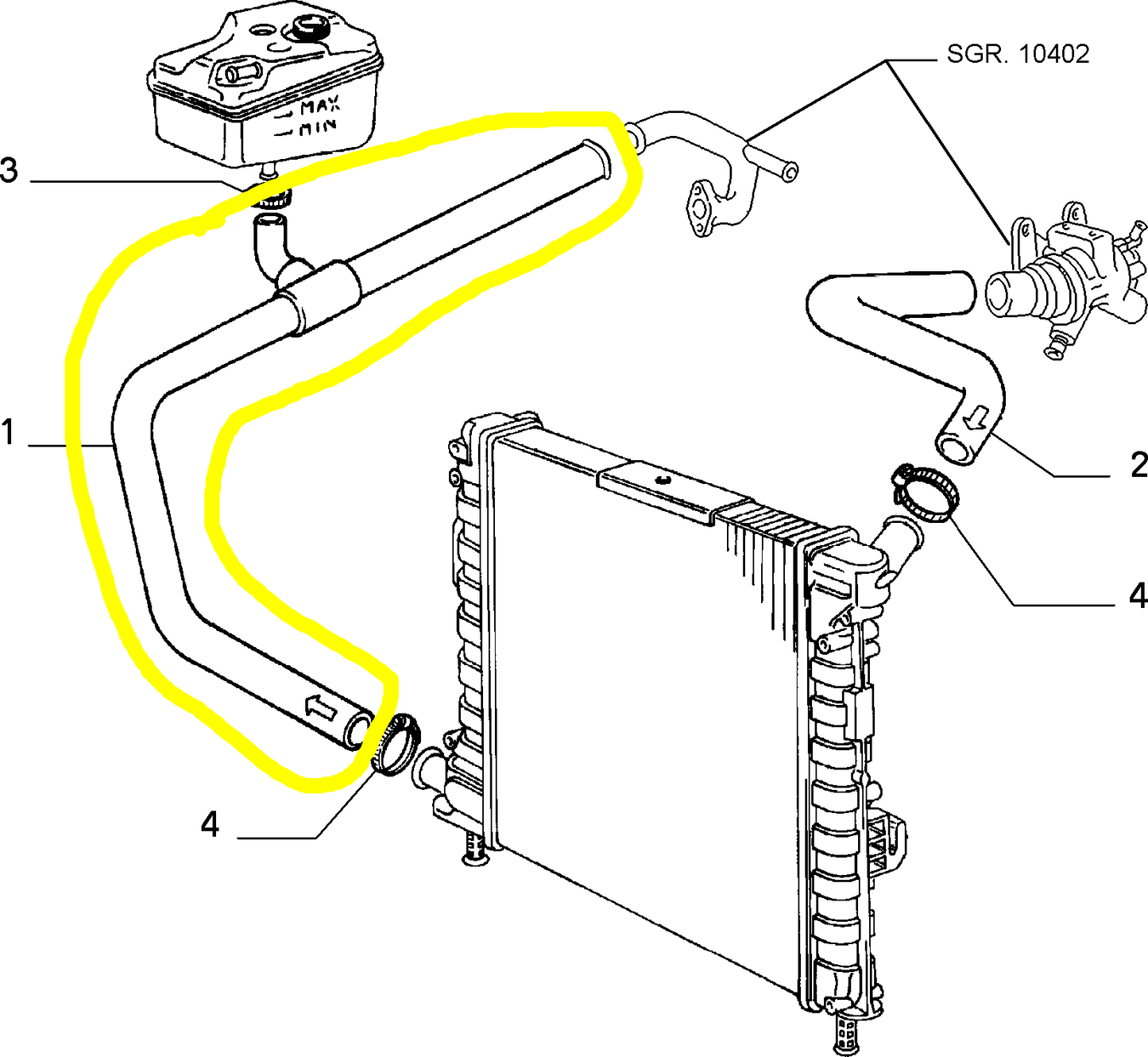 Lancia Thema Fiat Croma Lower Radiator Sleeve New Original 82476995