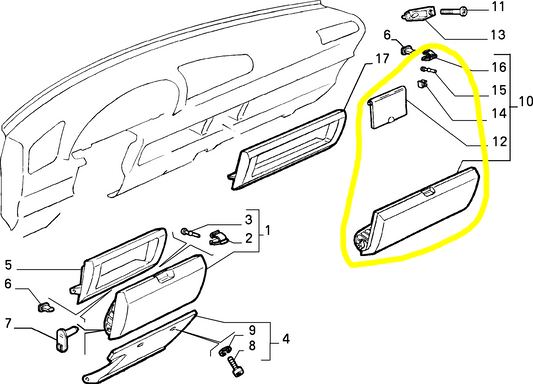 Autobianchi Y10 Sportello Vano Portaoggetti in Alcantara Grigio Nuovo 182273680