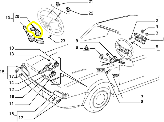 Lancia Thema Fiat Croma Contact Switch Light Release with Airbag New 46429084 7777292