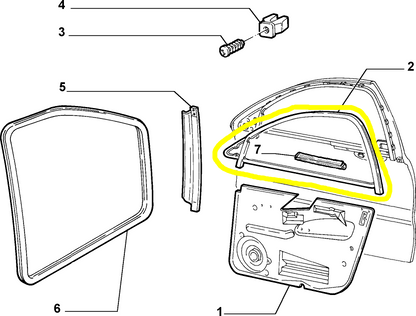 Lancia Lybra Guarnizione Finestrino Anteriore Sinistro Nuova Originale 46808319 46769045