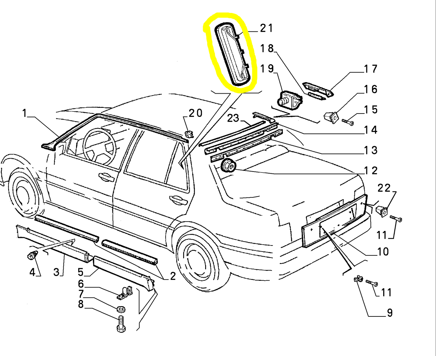 Lancia Thema Fiat Croma Rear Ornament New Original 82433716