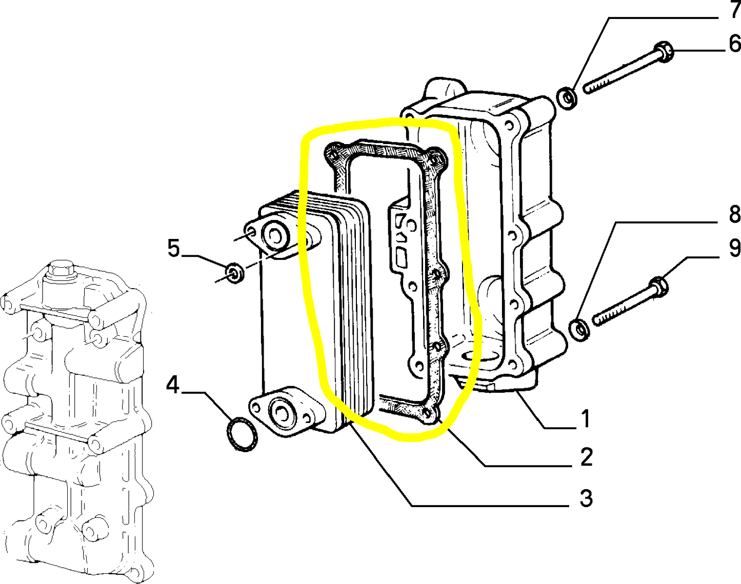 Lancia Thema Fiat Croma Guarnizione Tenuta Scambiatore di Calore 7302891 98421298 4844482