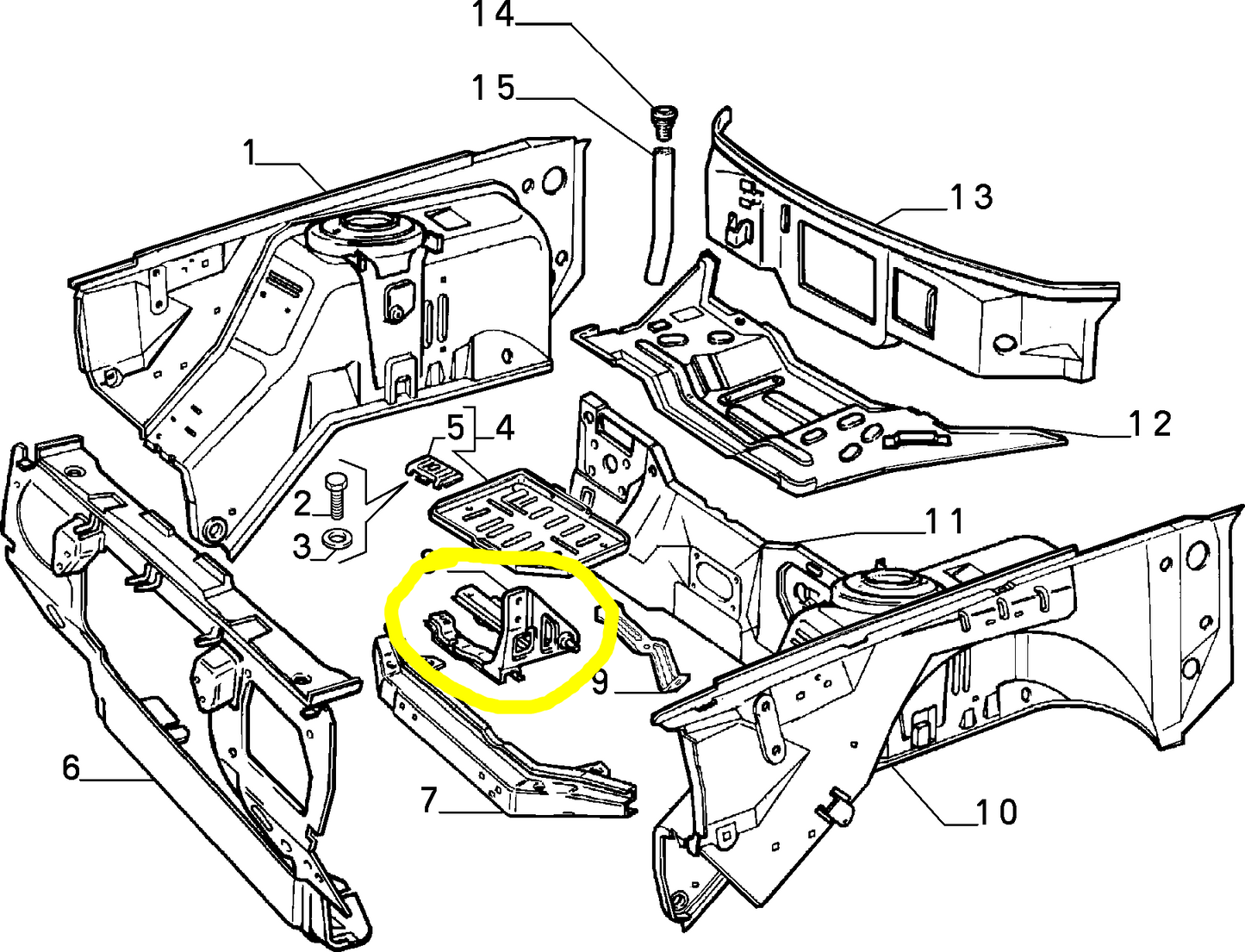 Lancia Delta Integrale and Evoluzione Battery Seat Support New Original 82451753