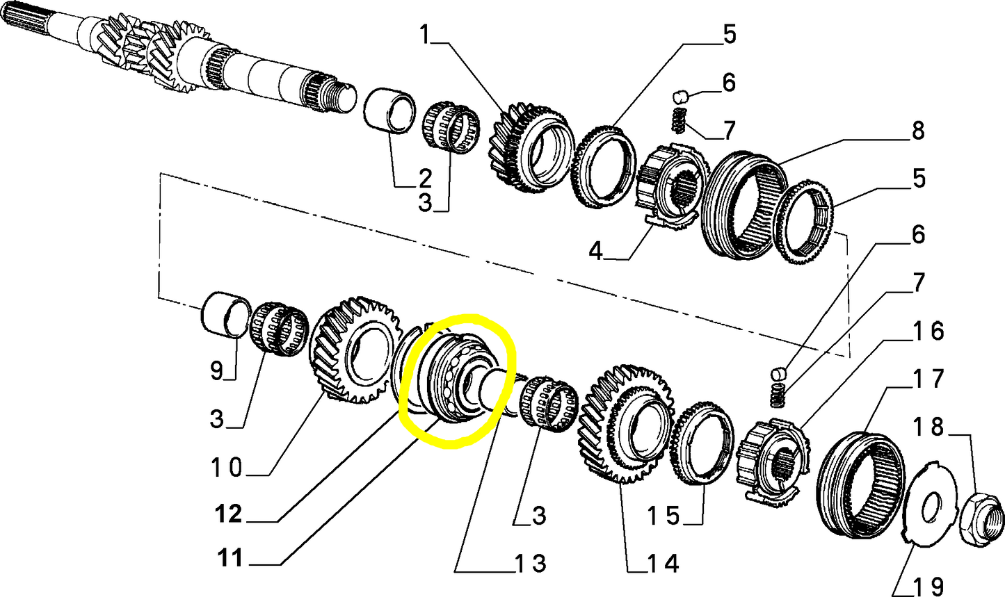 Lancia Delta Evoluzione and Thema 4th and 5th Speed Bearing New Original 46403499 7610856