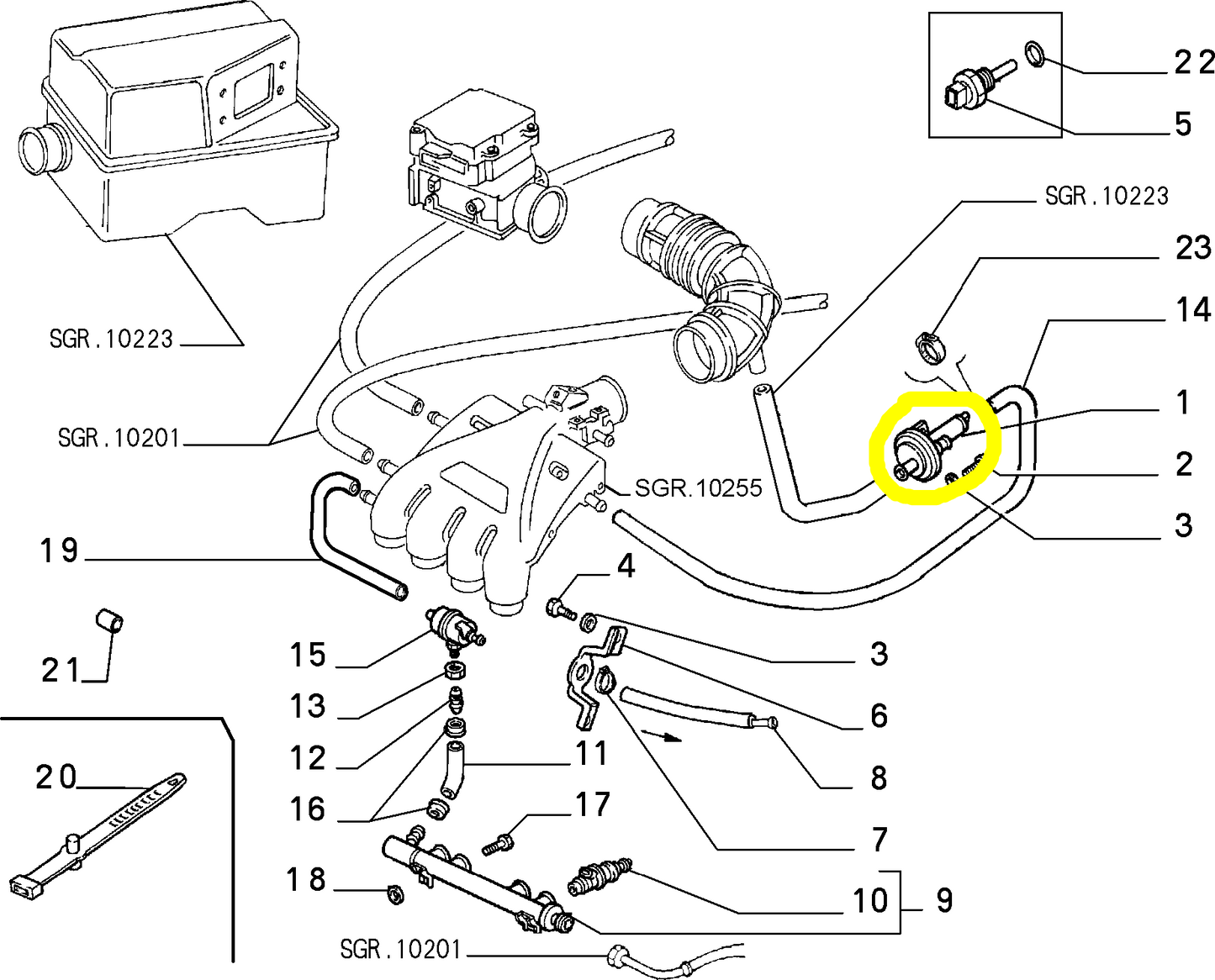 Autobianchi Y10 1300 Air Pressure Sensor Electro-Valve New Original 7659784