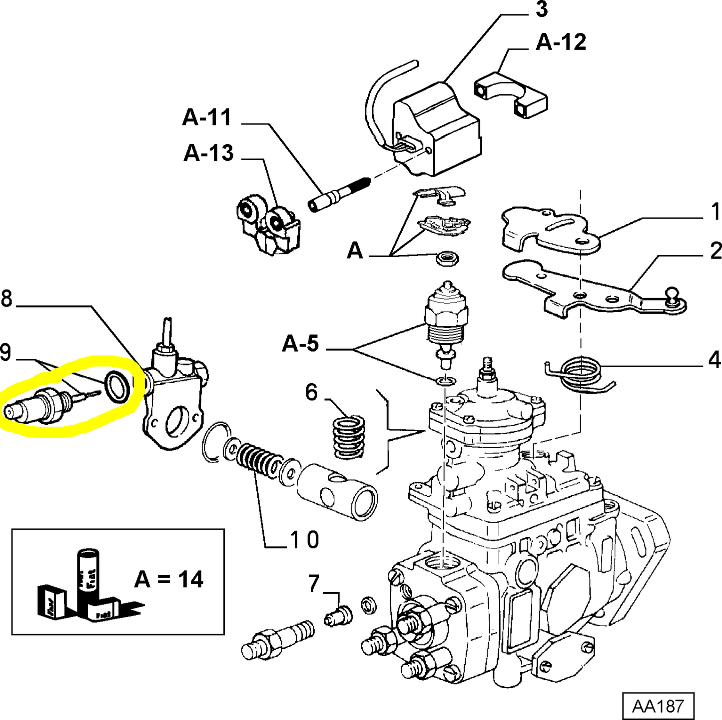 Lancia Delta and Dedra TD Injection Pump Thermostatic Sending Unit New Original 9942467 9950537