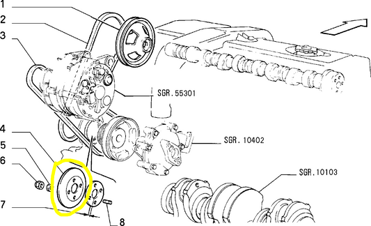 Lancia Thema Fiat Croma Water Pump Half Pulley New Original 482205 4838541