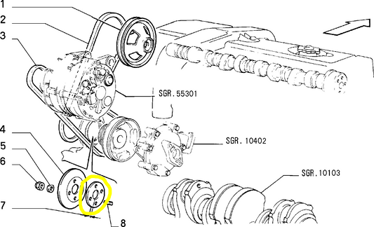 Lancia Thema Fiat Croma Distanziale Semipuleggia Pompa Acqua 4822206