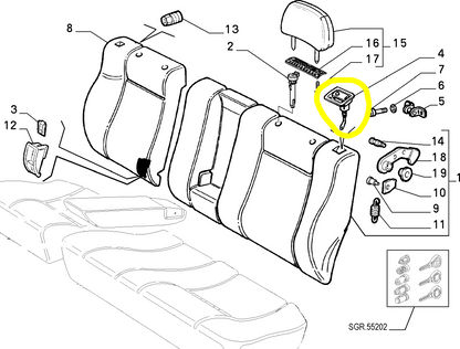 Lancia Dedra SW Rear Seat Left Lock New Original 121164080