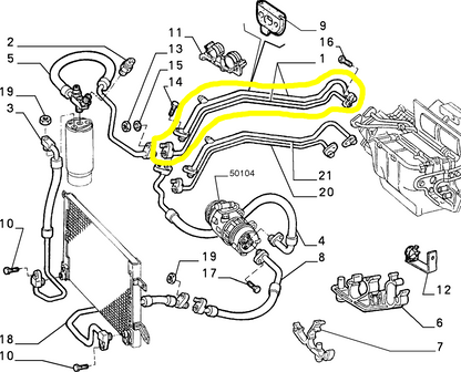 Lancia K Air Conditioning System Pipe New Original 82490760 7789548