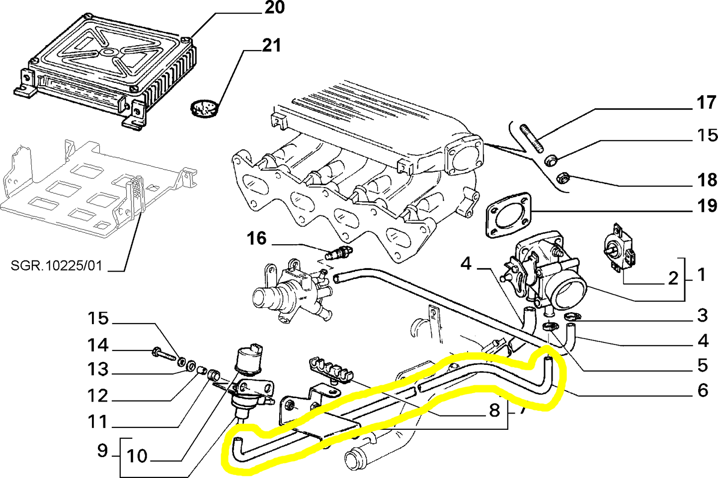 Lancia Delta Integrale e Evoluzione Manicotto Flessibile Impianto Alimentazione Nuovo Originale 7649835