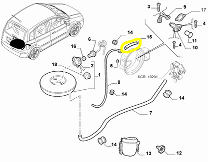 Lancia Musa Ypsilon LPG Tank Pipe Bracket New Original 71753471