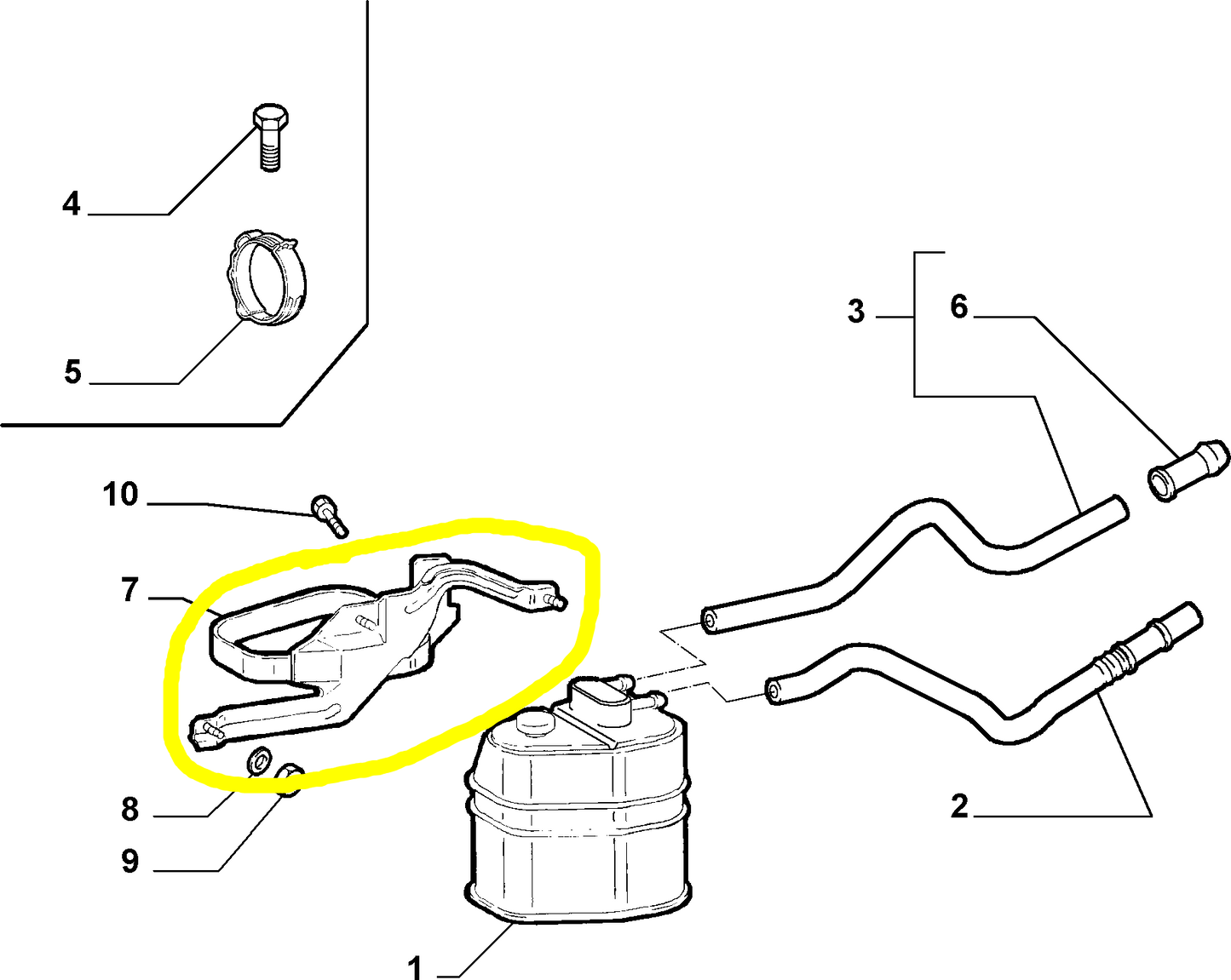 Lancia Y Staffa Filtro Vapori Carburante Nuova Originale 46553982