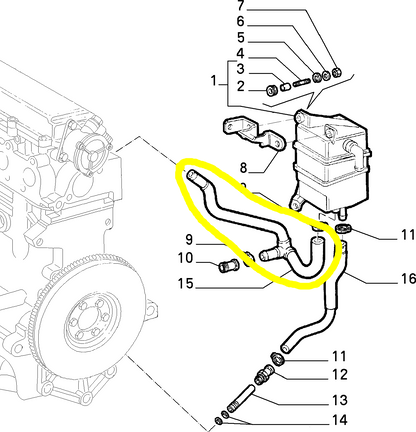 Lancia K JTD and Lybra JTD Engine Oil Segregator Sleeve New Original 60814989