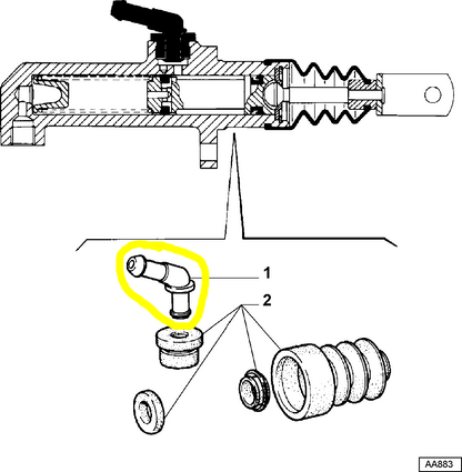 Lancia Delta Integrale and Evoluzione Clutch Cylinder Adjustable Connection New Original 9939385 46430575