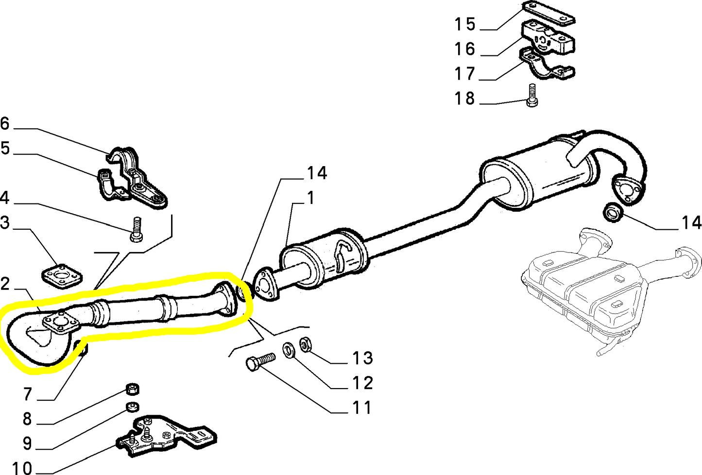 Lancia Dedra Integrale 2000 4WD Exhaust Manifold Pipe New Original 82458000