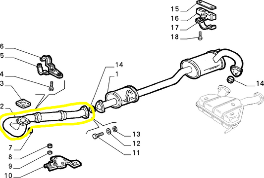 Lancia Dedra Integrale 2000 4WD Exhaust Manifold Pipe New Original 82458000