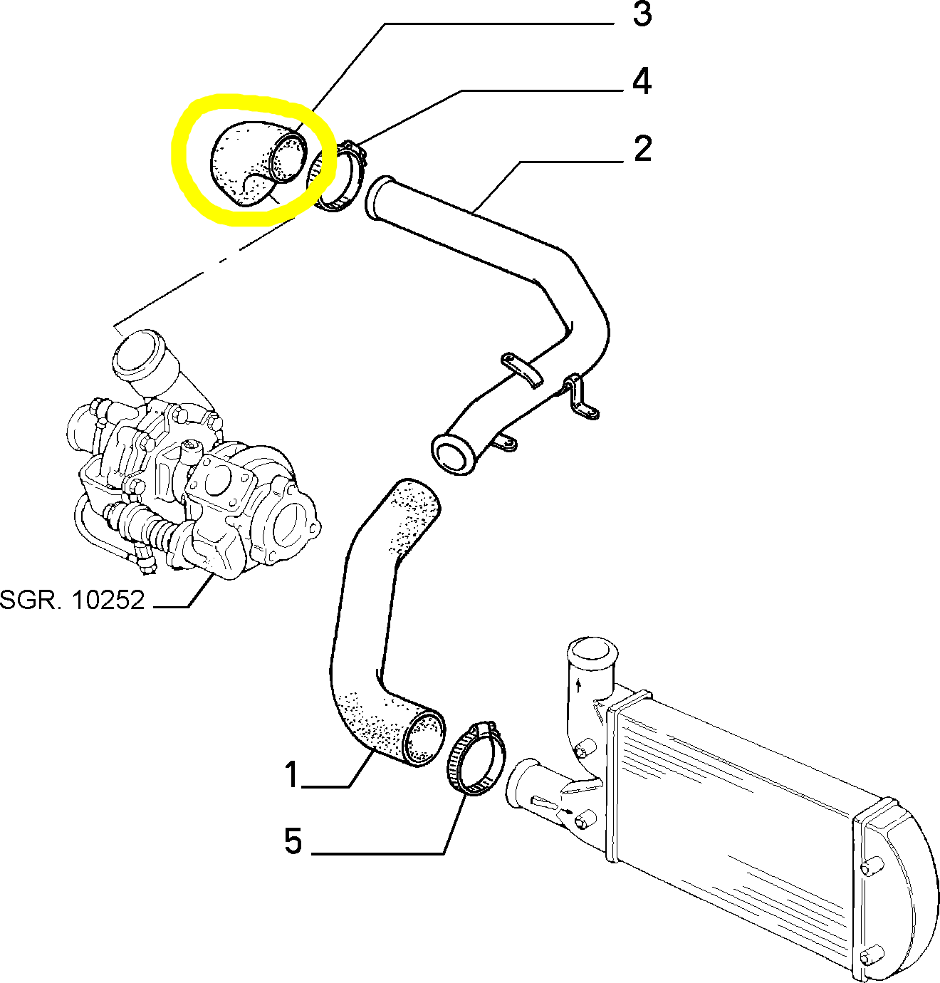 Lancia Delta TD and Dedra TD Turbocompressor Sleeve New Original 7694855 7619280