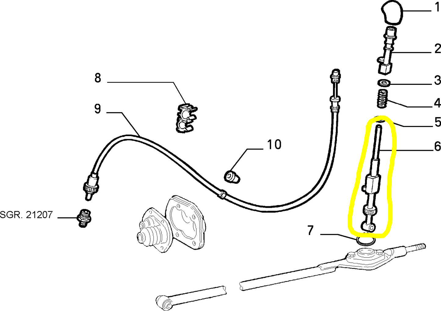 Lancia Thema Fiat Croma Gear Rod New Original 82466437 95720281