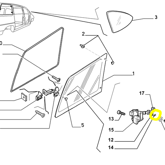 Lancia Z e Fiat Ulysse Fermaglio Chiusura Finestrino Posteriore Nuovo Originale 9753088080 9620457780