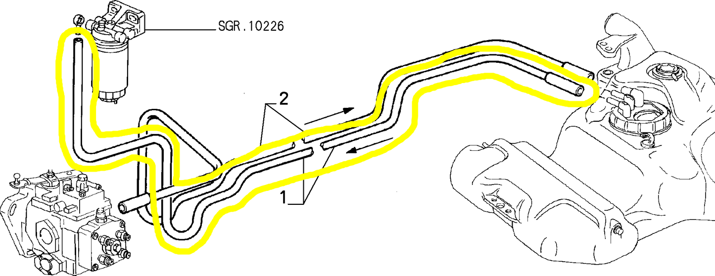 Lancia Dedra TD Fuel Tank Hose New Original 7726912 7728685