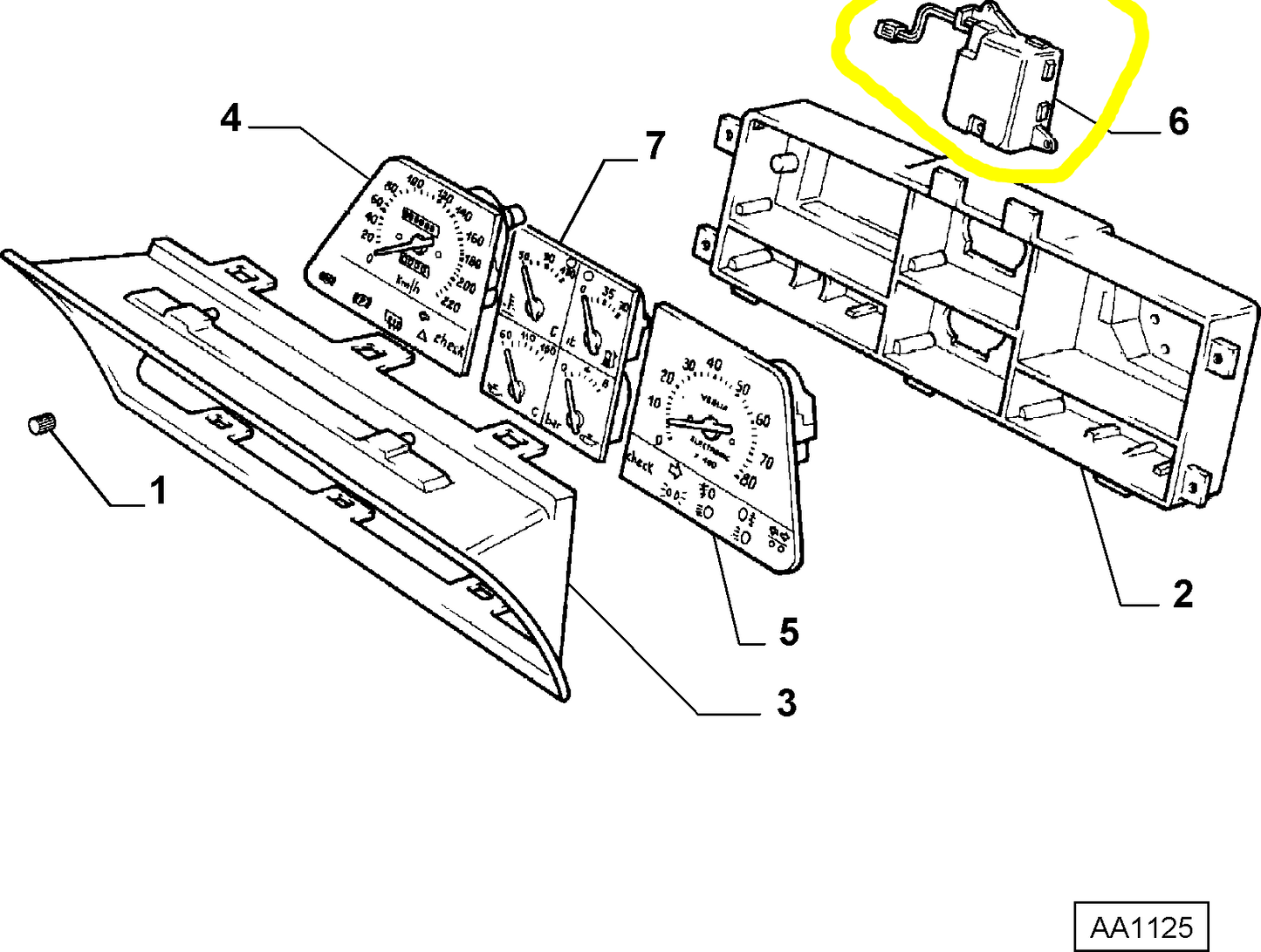 Lancia Thema Electronic Control Unit for Instrument Panel New Original 9943471