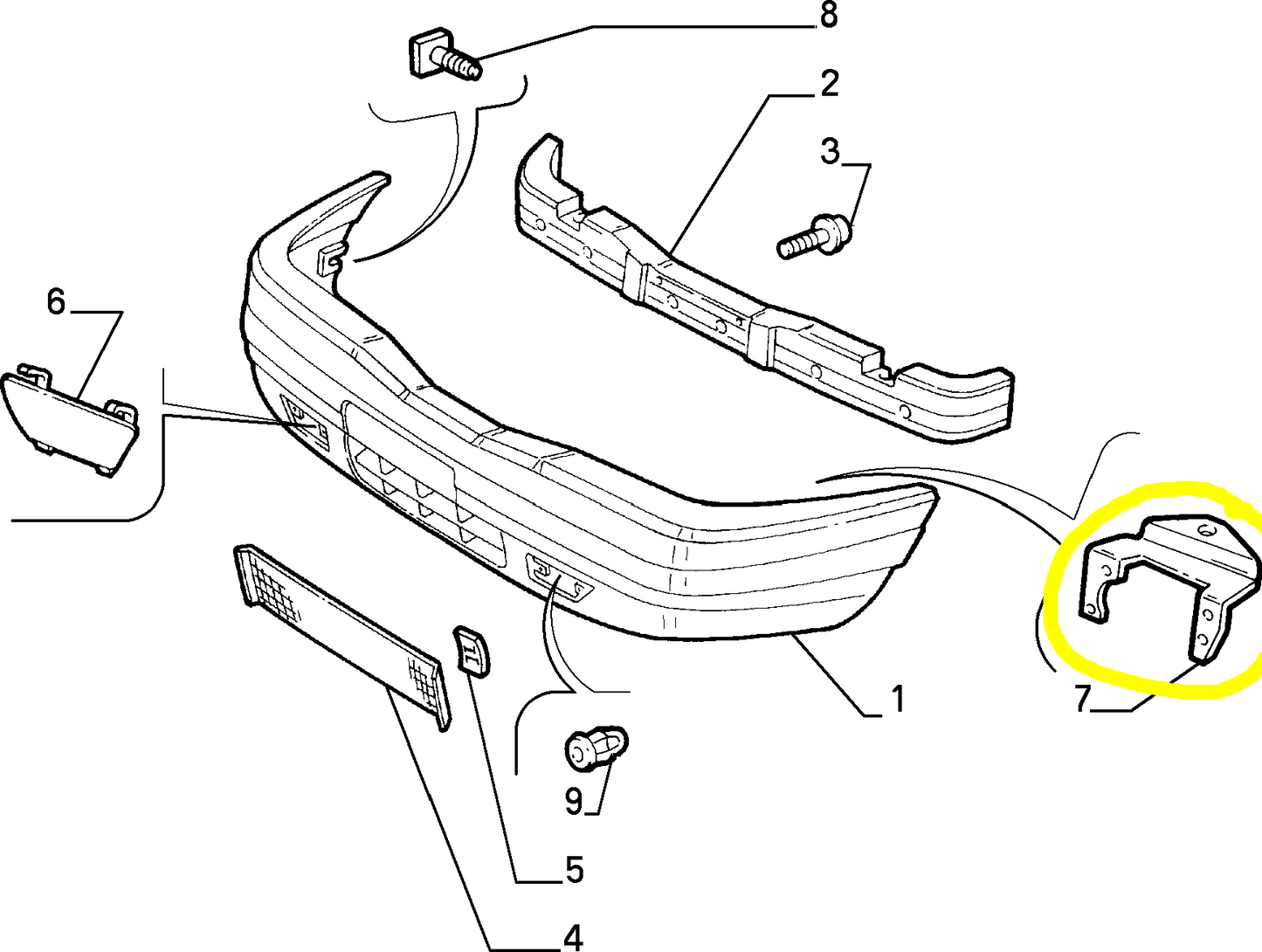 Lancia K Front Bumper Left Bracket New Original 7782245