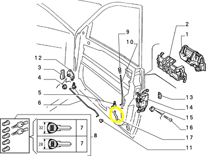 Lancia Delta Dedra Front Door Lock Control Rod New Original 82434414