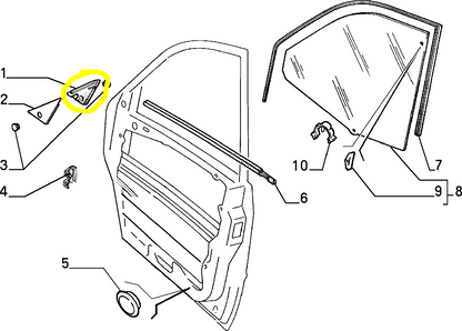 Lancia Delta Dedra Right Rear View Mirror Seal Gasket New Original 82432506