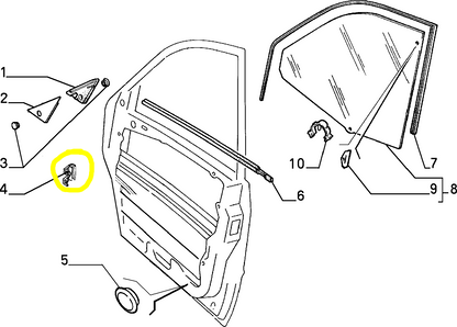 Lancia Delta e Dedra Canalino Finestrino Anteriore Destro Nuovo Originale 82456726