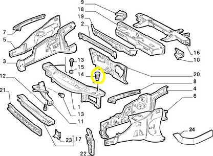 Lancia Delta Front Framing Bush New Original 82476607