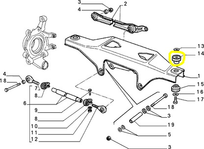 Lancia Delta Integrale Evoluzione Tassello Elastico Traversa Sospensione Posteriore Nuovo Originale 82424667