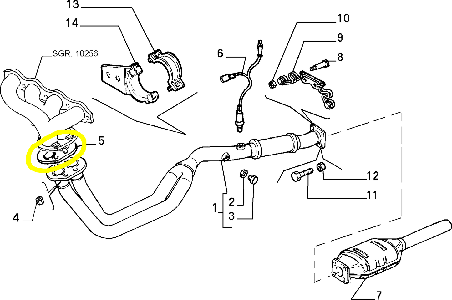 Lancia Delta and Dedra 1600 Exhaust Pipe Seal Gasket New Original 7678282 7646609