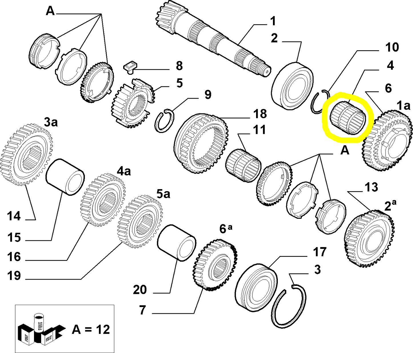 Lancia K and Thesis 1st Gear Roller Cage New Original 46750020 46436869