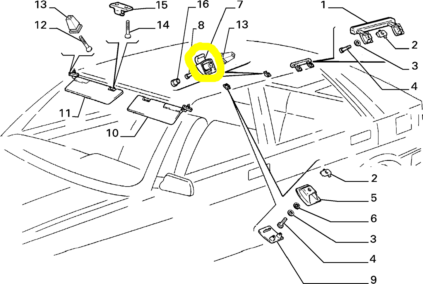 Lancia Delta Integrale Evoluzione and R86 Internal Hook with Folding Top New Original 176437880