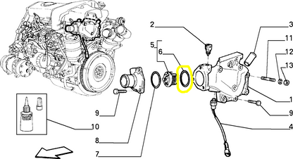 Lancia Thema Fiat Croma Ducato Water Pump Seal Gasket 7303173 4823212