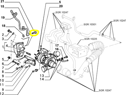 Lancia Thema 2000 TB 16V Bocchettone Raccordo Turbina Nuovo Originale 7696801