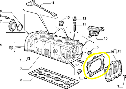 Lancia Y e Ypsilon Guarnizione di Tenuta Coperchio Testata Motore Nuova Originale 46459863 46810032