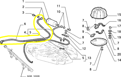 Lancia Thema Fuel Tank Complete Pipe New Original 82477369