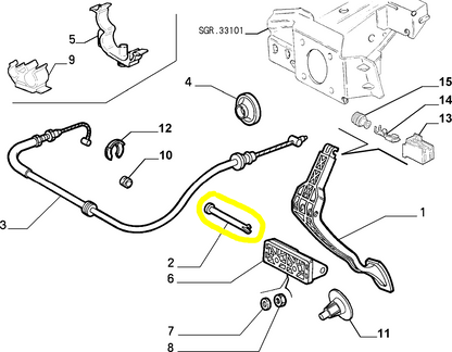 Lancia Y Fiat Punto Perno Pedale Acceleratore Nuovo Originale 7780020