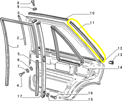 Lancia Delta Integrale Evoluzione R86 Modanatura Vetro Posteriore Sinistro Nuova Originale 82403634